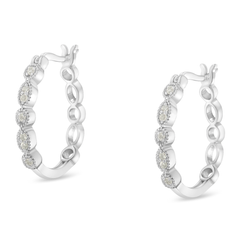 Sterling Silver 0.15ct TDW Diamond  Hoop Earring (I-J,I3-Promo)