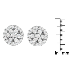 14k White Gold 1/2ct TDW Floral Cluster Diamond Stud Earrings (H-I, I1-I2)