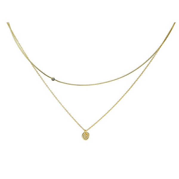 Golden Tube Bar and Chain Choker