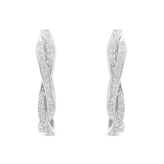 Sterling-Silver 0.75ct TDW Diamond Hoop Earring (I-J, I2-I3)