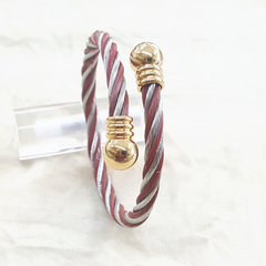 4-5002-h2 Stainless Steel Two Tone Wire Balance Bangle.