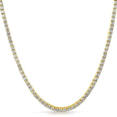 .925 Sterling Silver 3MM CZ Tennis Chain Gold