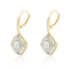 Yellow Plated Sterling Silver 0.25ct TDW Rose Diamond Dangle Earring (I-J,I2-I3)