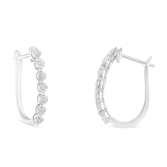 Sterling Silver 1/4ct TDW Rose-cut Diamond Hoop Earring (I-J,I3-Promo)