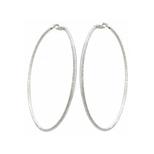 Zirconite 70mm Diamond Cut Hoop Earrings