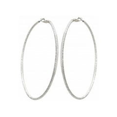Zirconite 70mm Diamond Cut Hoop Earrings