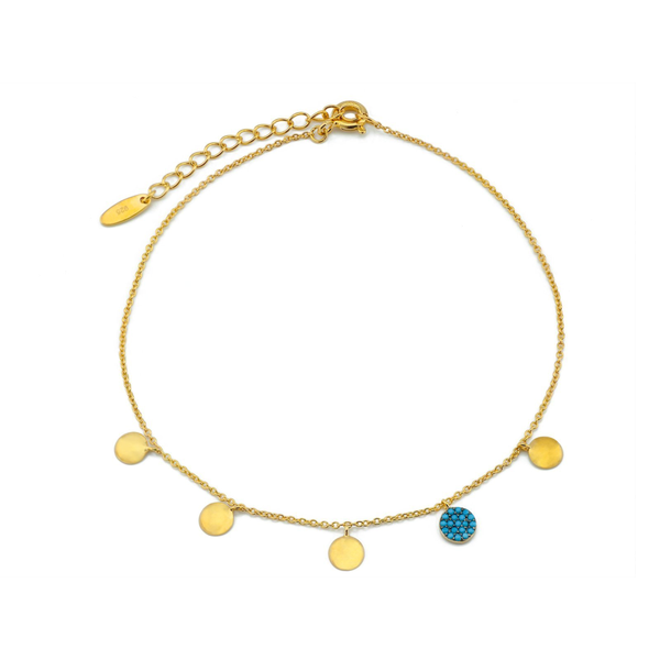Nano Aquas and Circles Anklet