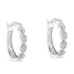 Sterling Silver 0.1ct TDW Rose-cut Diamond Hoop Earring (I-J,I3-Promo)