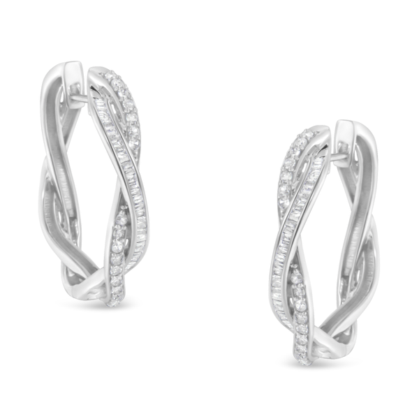 Sterling-Silver 0.75ct TDW Diamond Hoop Earring (I-J, I2-I3)