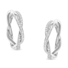 Sterling-Silver 0.75ct TDW Diamond Hoop Earring (I-J, I2-I3)