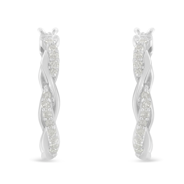 Sterling-Silver 1/4ct TDW Rose-cut Diamond Twisted Hoop Earring (I-J, I3-Promo)