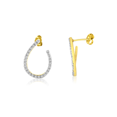 10K Yellow Gold 0.5 CTTW Diamond Hoop Earrings (H-I, I1-I2)