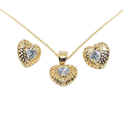 (1-6272-h8) Gold Filled CZ Heart Set.