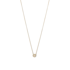 14 Karat Gold Plated Mini Synthetic White Opal Necklace