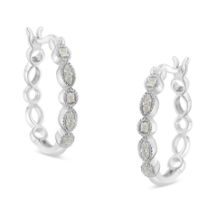 Sterling Silver 0.15ct TDW Diamond  Hoop Earring (I-J,I3-Promo)