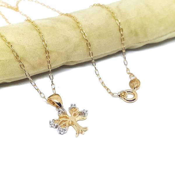 (1-2217-h4) Gold Overlay Tree of Life Pendant, 15mm