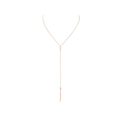 Sterling Silver Rose Plated Lariat Necklace Double Cz Bar Black Rhodium 20"+7"