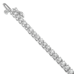 14K White Gold 3 CTTW Round Cut Diamond Tennis Bracelet (G-H, I1-I2)