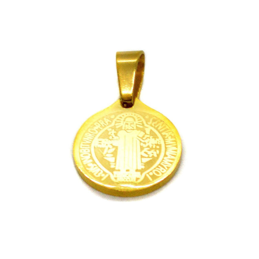 (4-2013-h9-4) Gold Plated Stainless Steel San Benito Pendant, 1".