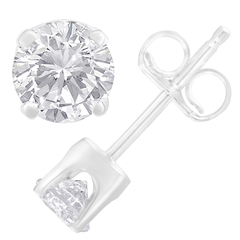 14k White Gold .50 ct. TDW Solitaire Diamond Stud Earrings (I-J,SI1-SI2)