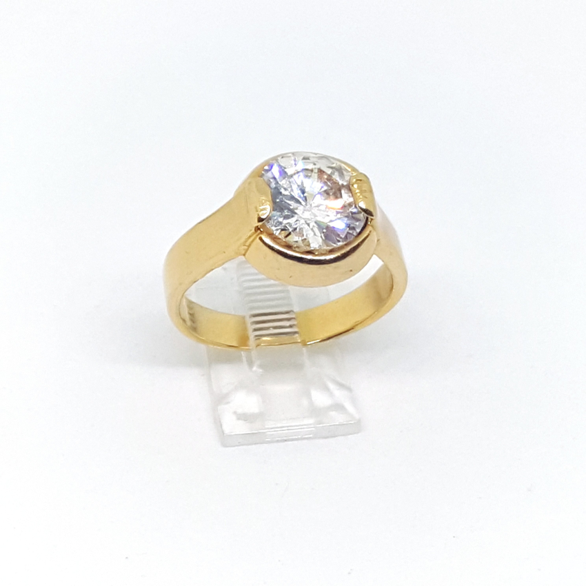 1-3163-h2 Gold Overlay Classic Solitaire Ring for Men.