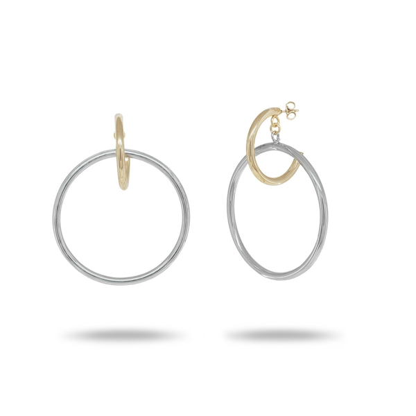 Silver & Gold Floating Hoops