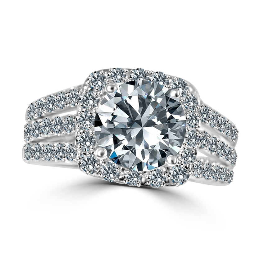 Zirconite 2ct (8mm) Rouind Halo Ring