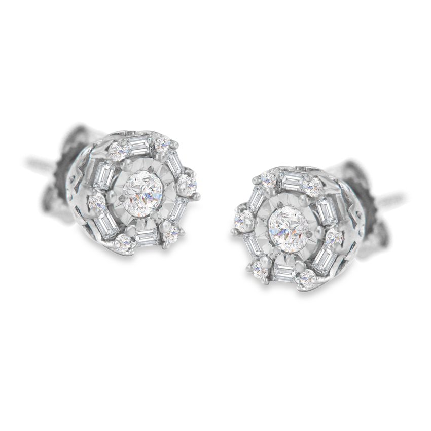 10K White Gold 1/2ct TDW Diamond Stud Earring (I-J, I3)