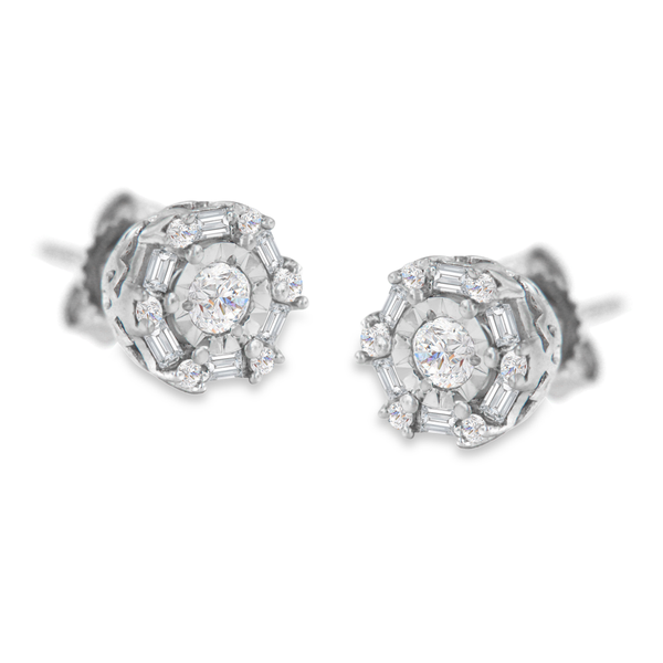 10K White Gold 1/2ct TDW Diamond Stud Earring (I-J, I3)
