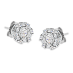 10K White Gold 1/2ct TDW Diamond Stud Earring (I-J, I3)