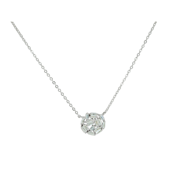 Cluster Baguette Cz Pendant Necklace