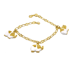 (1-0560-h7) Gold Overlay Elephants Bracelet, 7-1/2".