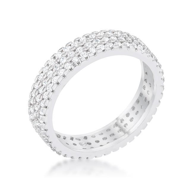 Chare 1.3ct CZ Rhodium Classic Band Ring