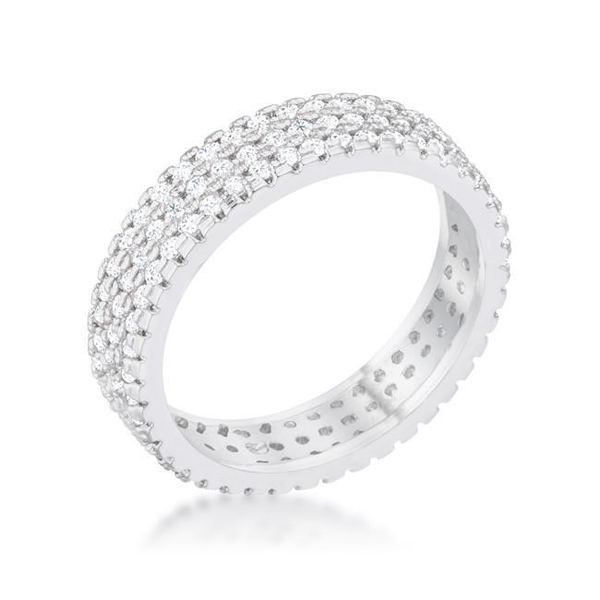 Chare 1.3ct CZ Rhodium Classic Band Ring