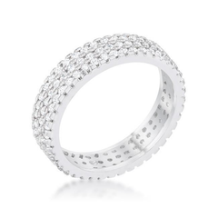 Chare 1.3ct CZ Rhodium Classic Band Ring