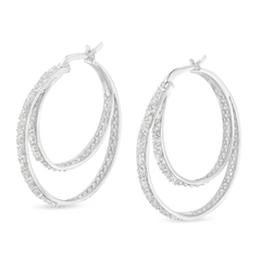 Sterling-Silver 1/2ct TDW Diamond Hoop Earrings (I-J, I3-Promo)