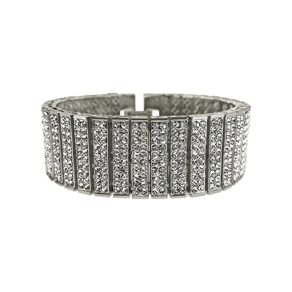 10 Row Bracelet Rhodium