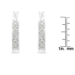 Sterling Silver 1/10ct TDW Rose cut Diamond Hoop Earrings (I-J, I3-Promo)