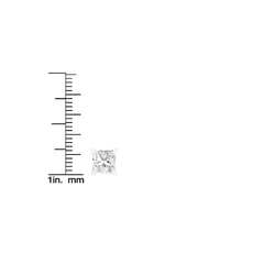 14K White Gold 1 ct Princess Cut Diamond Solitaire Stud Earrings (G-H, SI1-SI2)