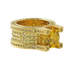 Lemonade Baller Solitaire Eternity CZ Ring