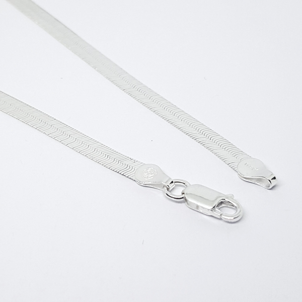 2-0116-h2 Sterling Silver Haring Bone Anklet, 5mm