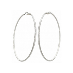Zirconite 60mm Diamond Cut Hoop Earrings