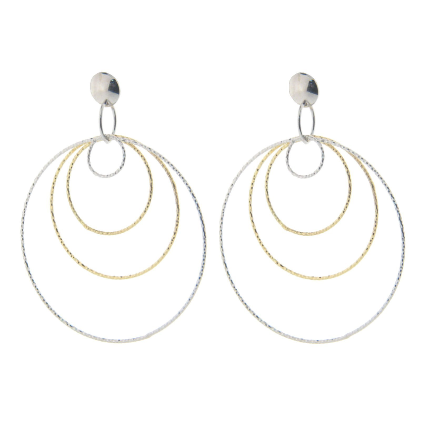 Diamond Cut Sterling Silver Hoop Earrings