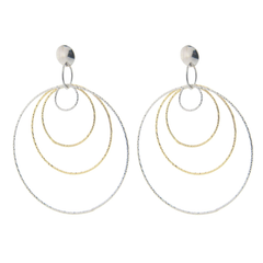 Diamond Cut Sterling Silver Hoop Earrings