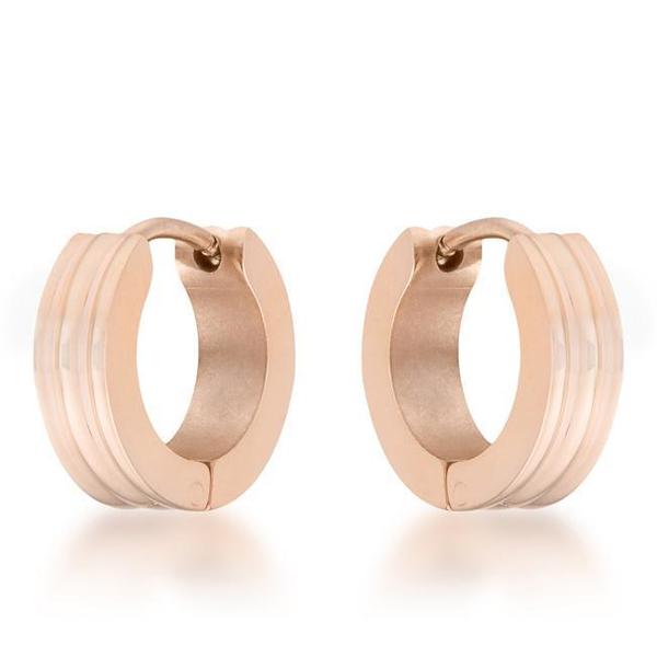 Marlene Rose Gold Stainless Steel Small Hoop Earrings
