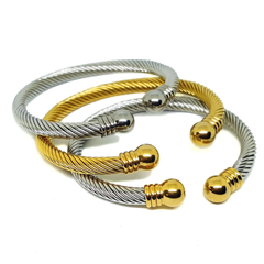 (4-5063-h6) Stainless Steel Cable Wire Balance Bangle.
