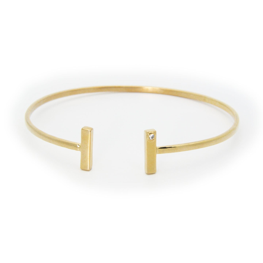Golden Double T Bangle