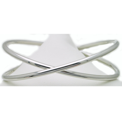 Criss Cross Sterling Silver Bangle Bracelet