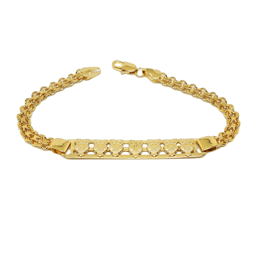 (1-0604-h7) Gold Filled Owls ID Bracelet, 7-1/2".