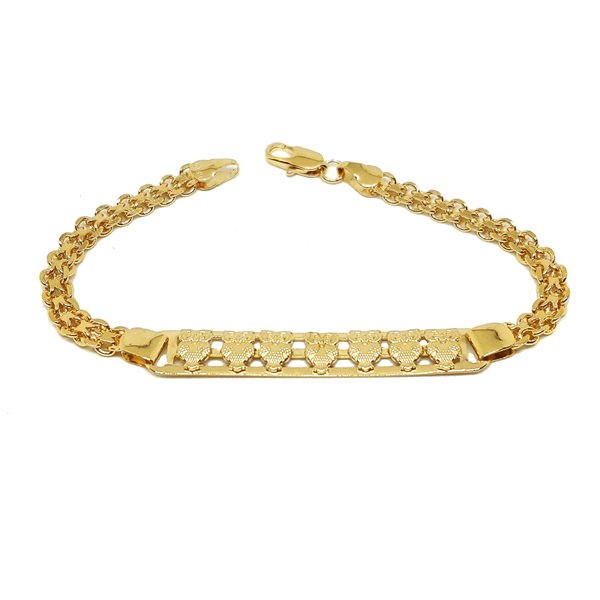 (1-0604-h7) Gold Filled Owls ID Bracelet, 7-1/2".